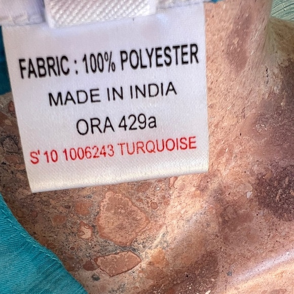 COPY - Turquoise Blue Transparent Kimono/Cover Up With Metallic Neckline Detail - Picture 8 of 8